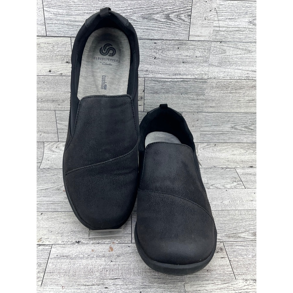 Clarks Cloudsteppers Sillian 2.0 Pace Black Slip On Shoes Women Size 9W